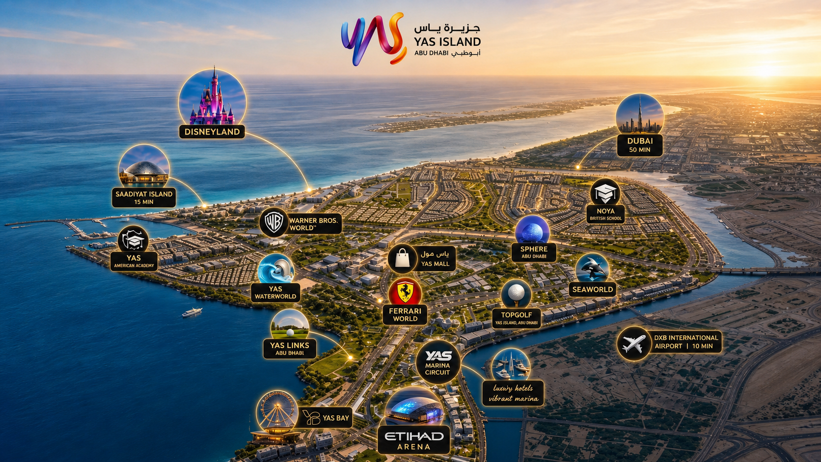 Yas Island 亚斯岛 地图与城市级配套